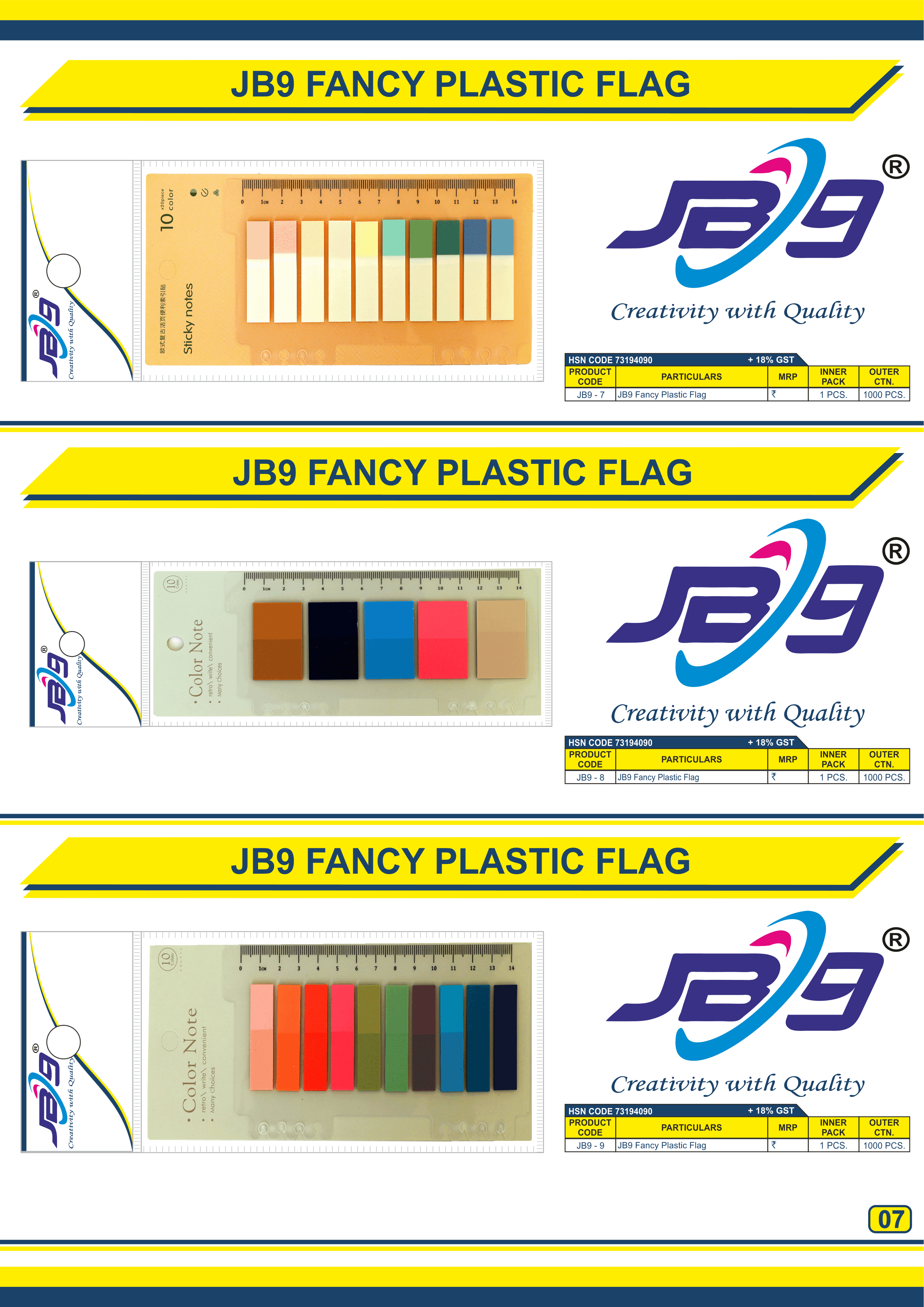 Fancy Plastic Flag - 7 Square Inches | Versatile Sticky Notes Flags For Marking, Organizing, Note-taking, And Project Management