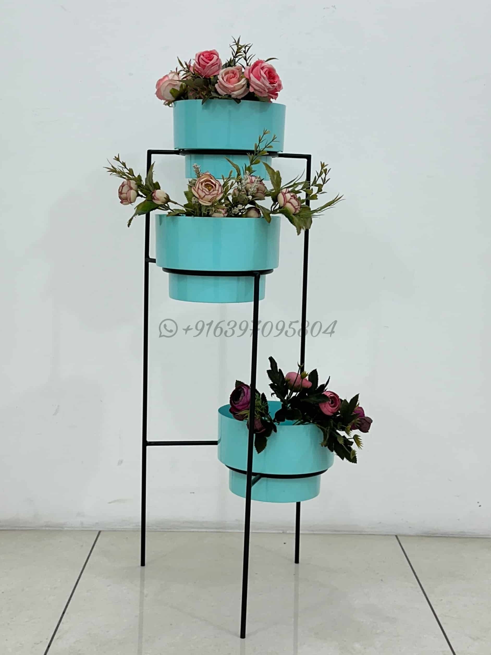 Iron Flower Pot Set Of 3 - Height: 6 Inch (In)