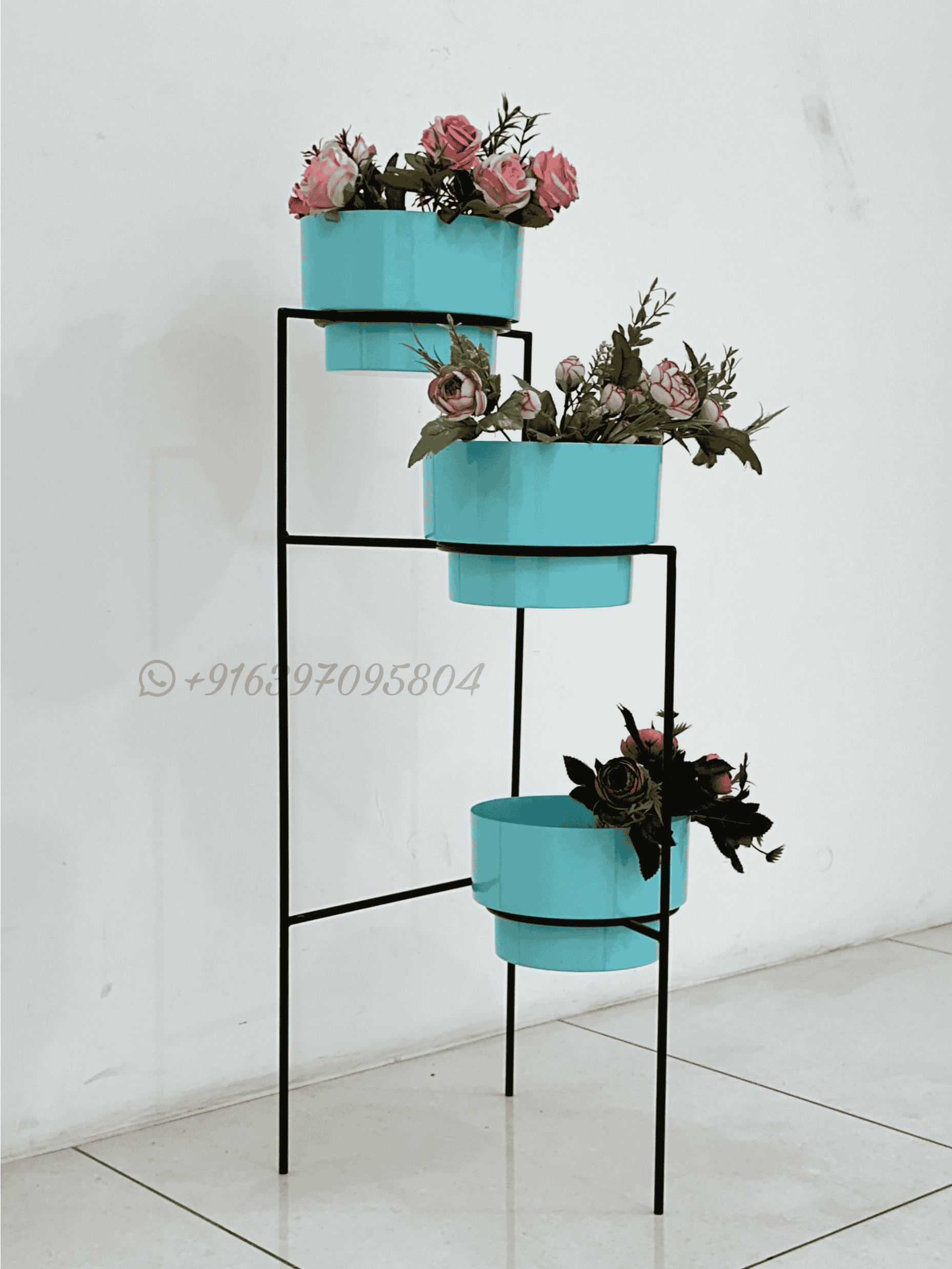 Iron Flower Pot Set Of 3 - Height: 6 Inch (In)