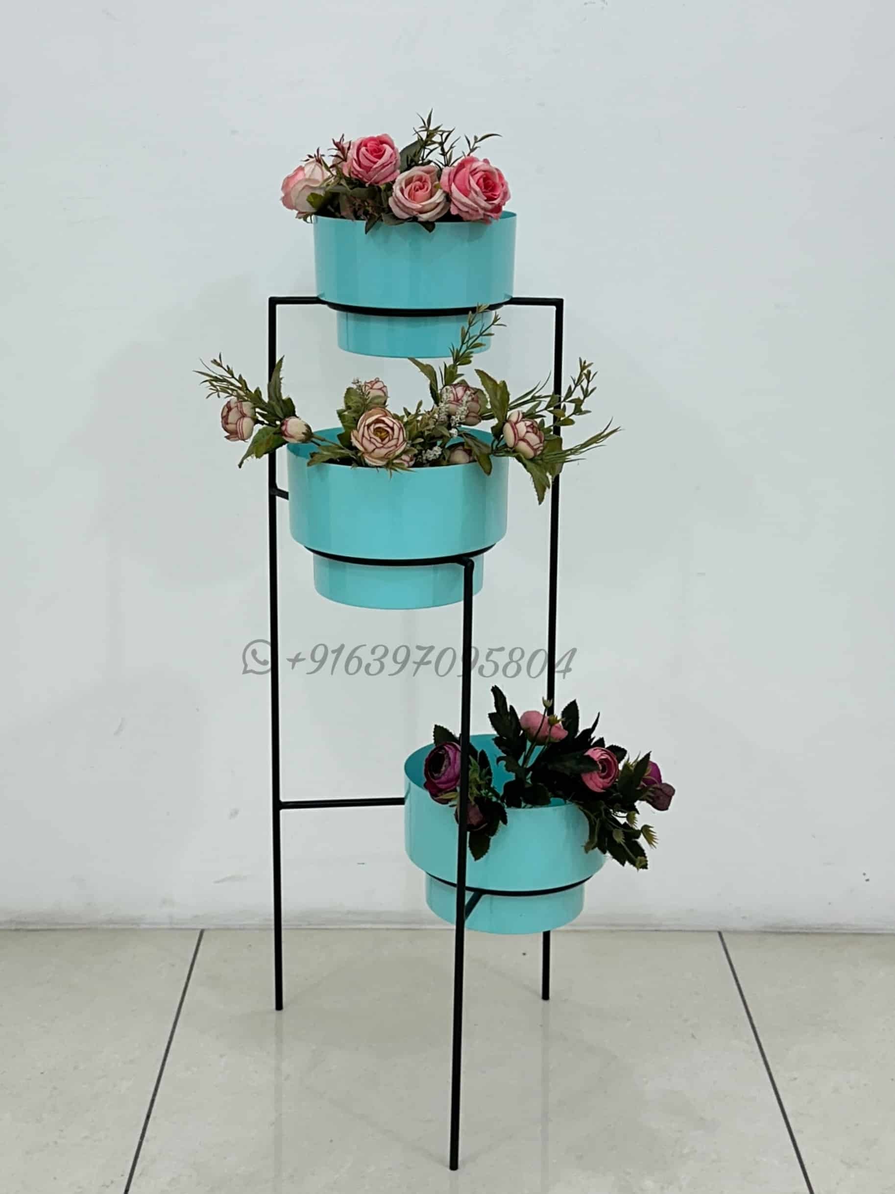 Iron Flower Pot Set Of 3 - Height: 6 Inch (In)