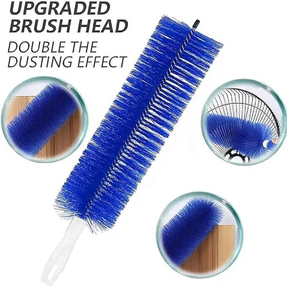 Mitsico Flexible Fan Dusting Brush - Microfiber Bristles, Free Size, Multicolor | Bendable Rod For Easy Dusting In Hard-to-reach Areas
