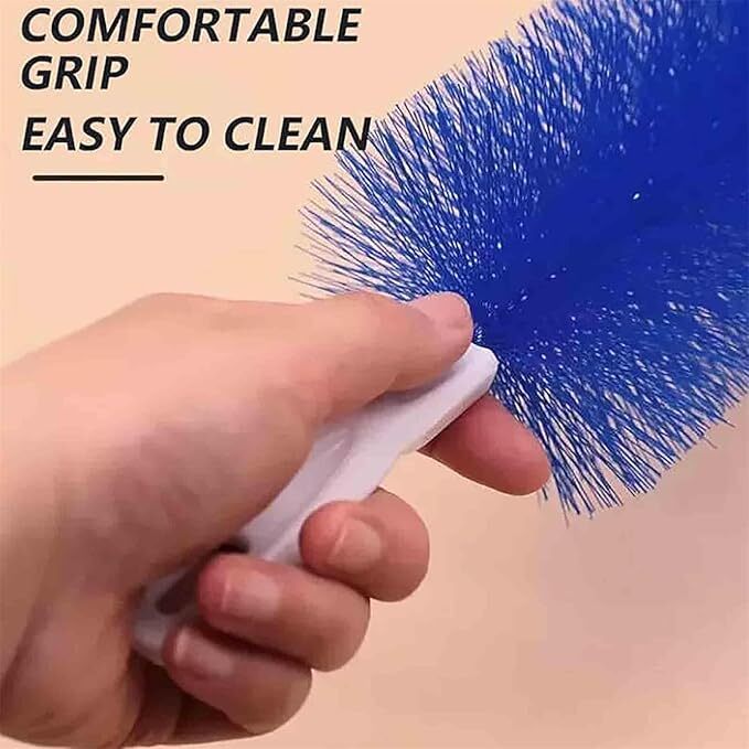 Mitsico Flexible Fan Dusting Brush - Microfiber Bristles, Free Size, Multicolor | Bendable Rod For Easy Dusting In Hard-to-reach Areas