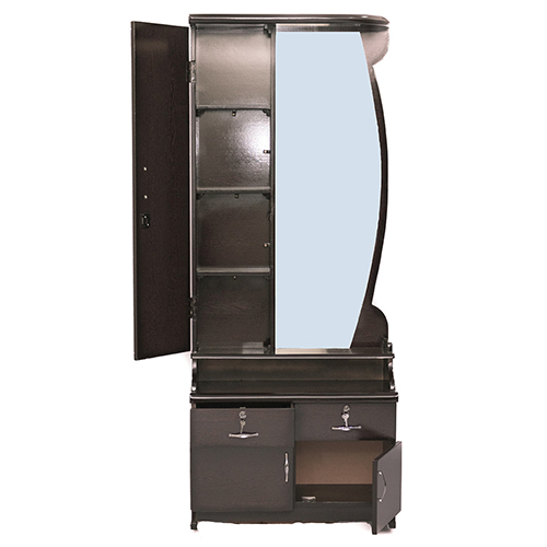 Semi Gloss Dressing Table - Solid Wood, Modern Design In Multiple Colors | Durable Polished Finish, Spacious Top, Ample Storage With Large Mirror And Drawers