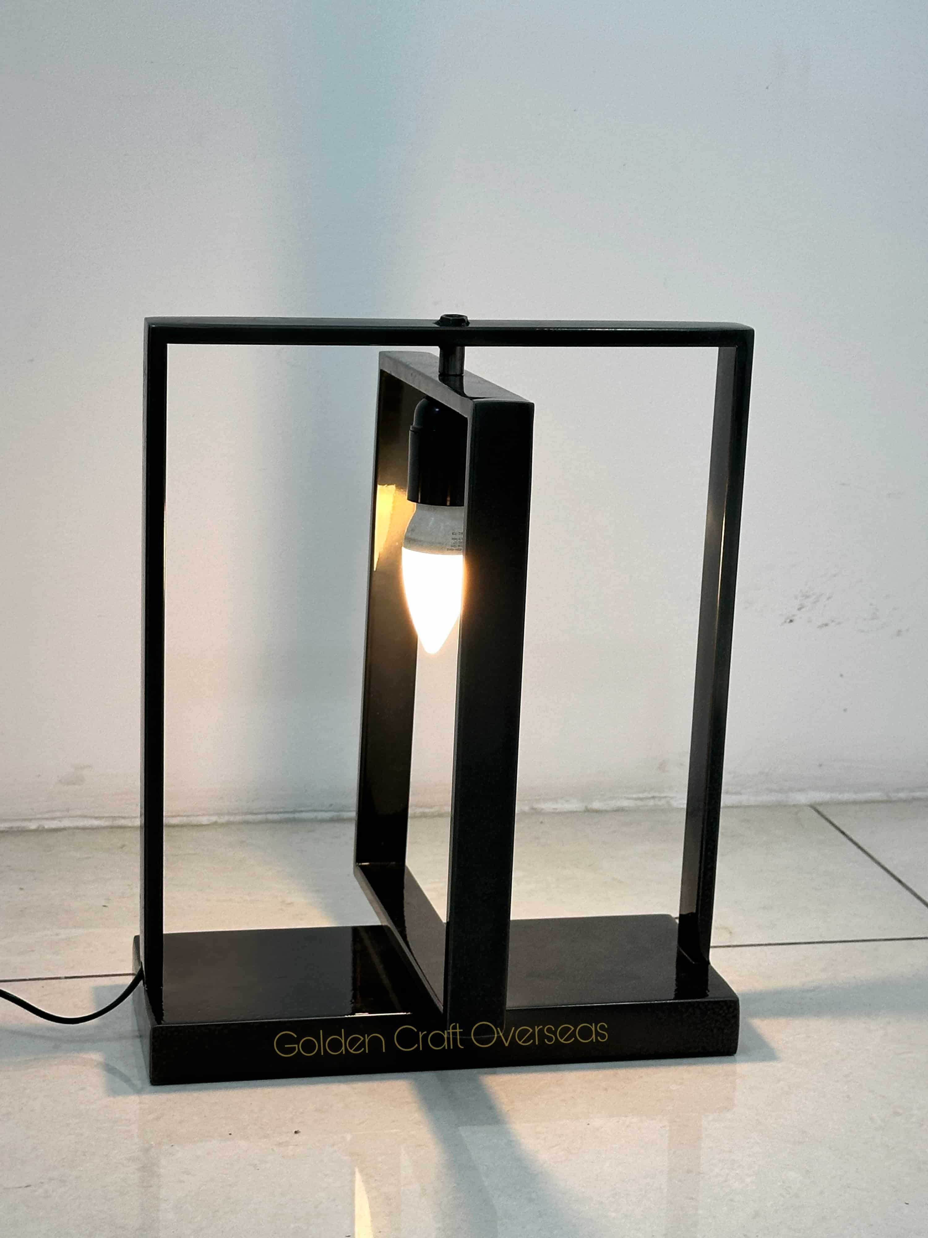 Ss Table Lamp - Metal Construction, 6x12x12 Inches, Matte Black Finish - Energy Efficient Incandescent Lighting, Modern Design Accent