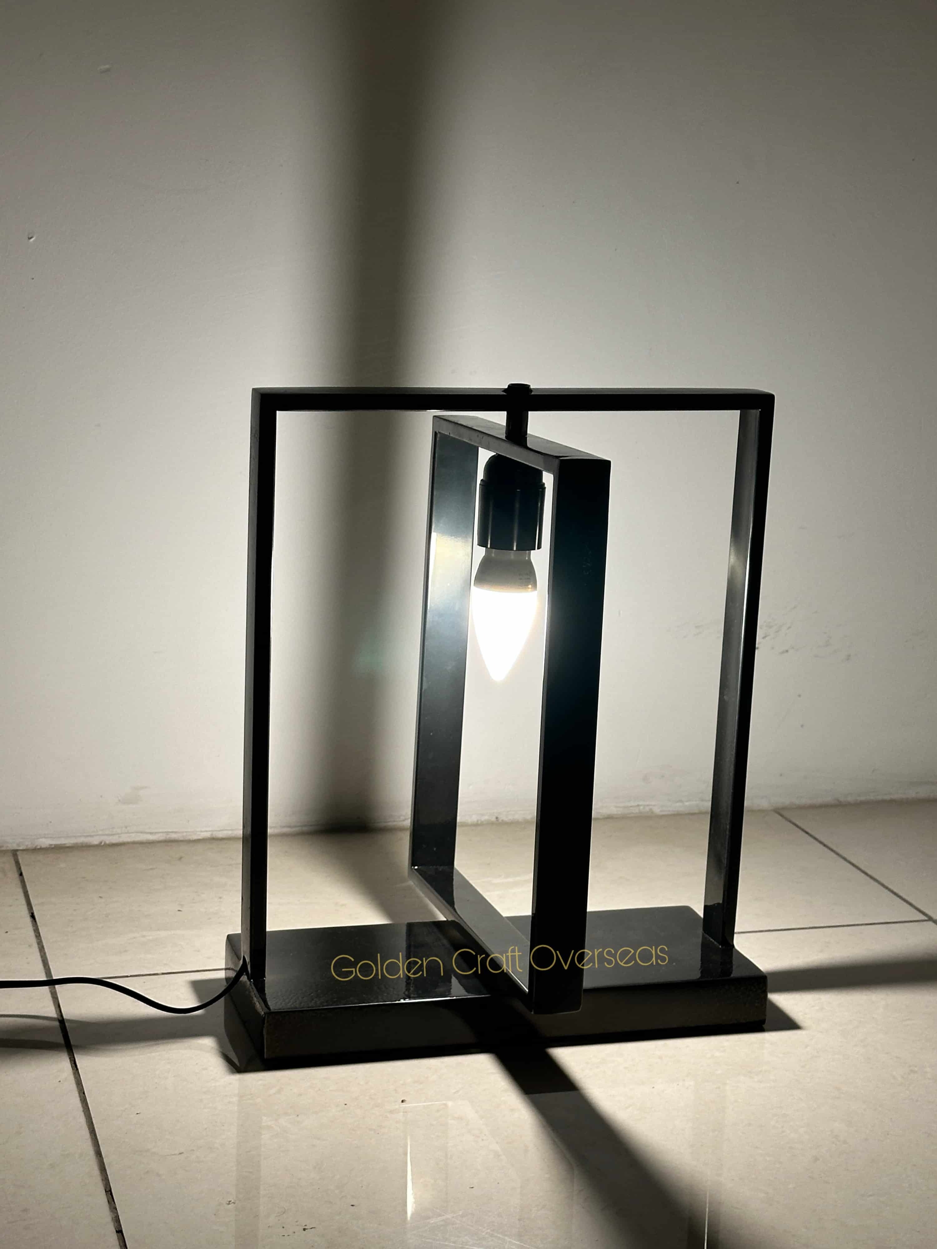 Ss Table Lamp - Metal Construction, 6x12x12 Inches, Matte Black Finish - Energy Efficient Incandescent Lighting, Modern Design Accent