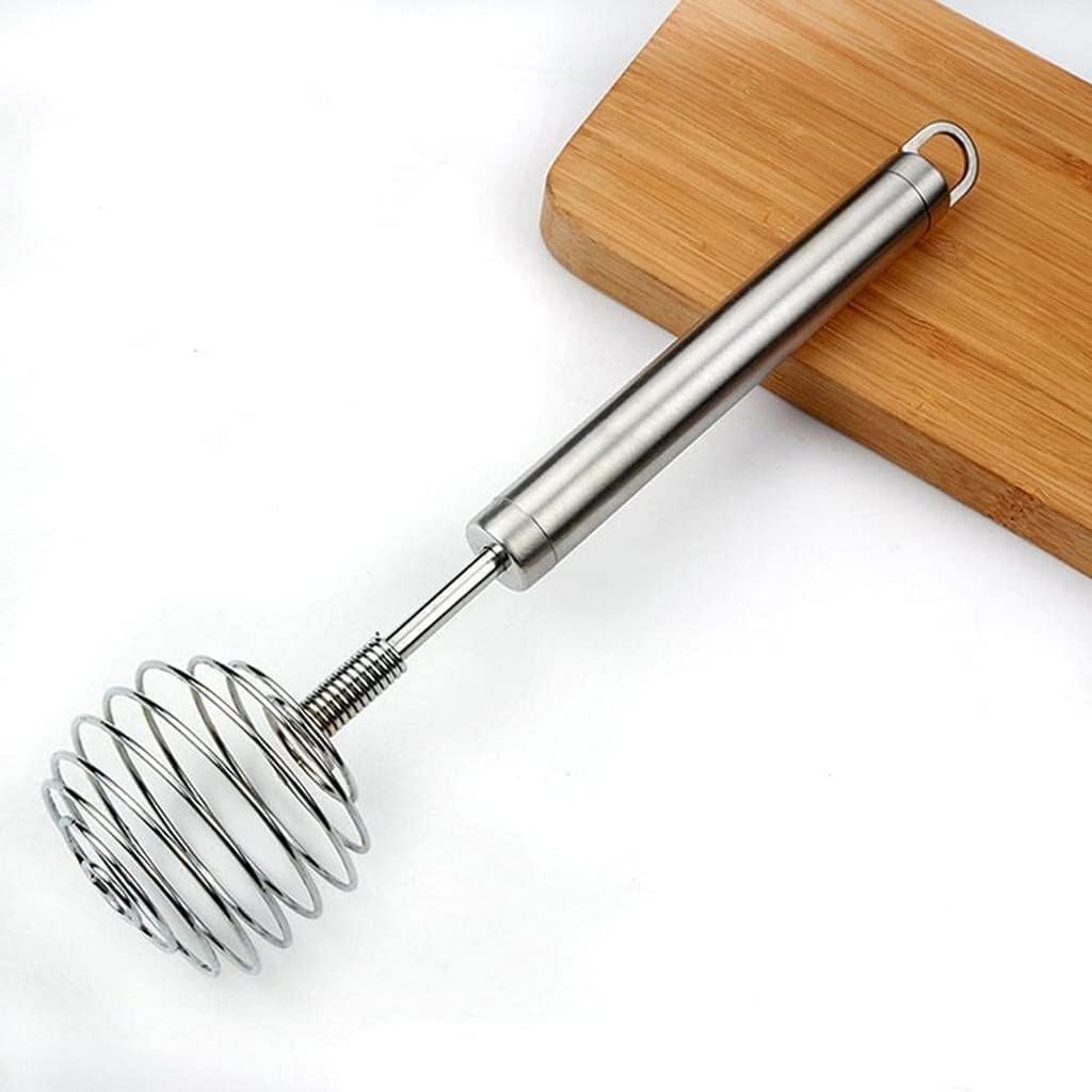 Mitsico Steel Spiral Egg Beater - Stainless Steel, Free Size, Silver | Coil Spiral Design For Whipping, Aerating, And Versatile Mixing Tasks