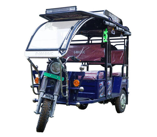 Battery Operated Rickshaw - Iron Roof, 995 x 2782 x 1775 mm, Blue/Red/Sky Blue/Grey | 48V-1200W Motor, 380 kg Load Capacity, 80 km/Charge Mileage