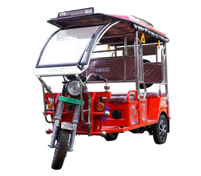 Electric Rickshaw - Iron Roof, 995 X 2782 X 1775 Mm, Blue, Red, Sky Blue, Grey | 48 V -1200 W Motor, 25 Kmph Speed, 80 Km/charge Mileage, 380 Kgs Load Capacity