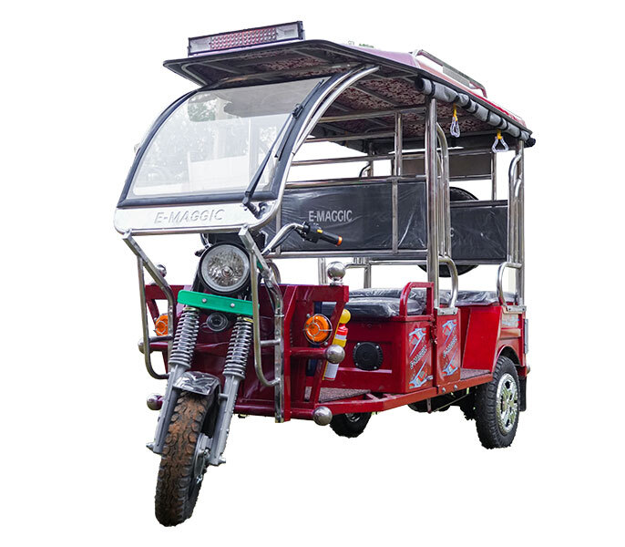 Electric Rickshaw - Iron Roof, 995 X 2782 X 1775 Mm, Blue/red/sky Blue/grey, 48v - 1200w Motor, 80 Km/charge, 380 Kg Load Capacity, Mechanical Drum Brake