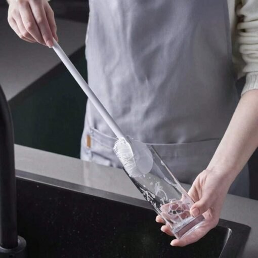 Mitsico Long Handle Bottle Washing Brush - Multi Functional Plastic Brush, Convenient Folding Design, Hard Brush Head For Deep Cleaning