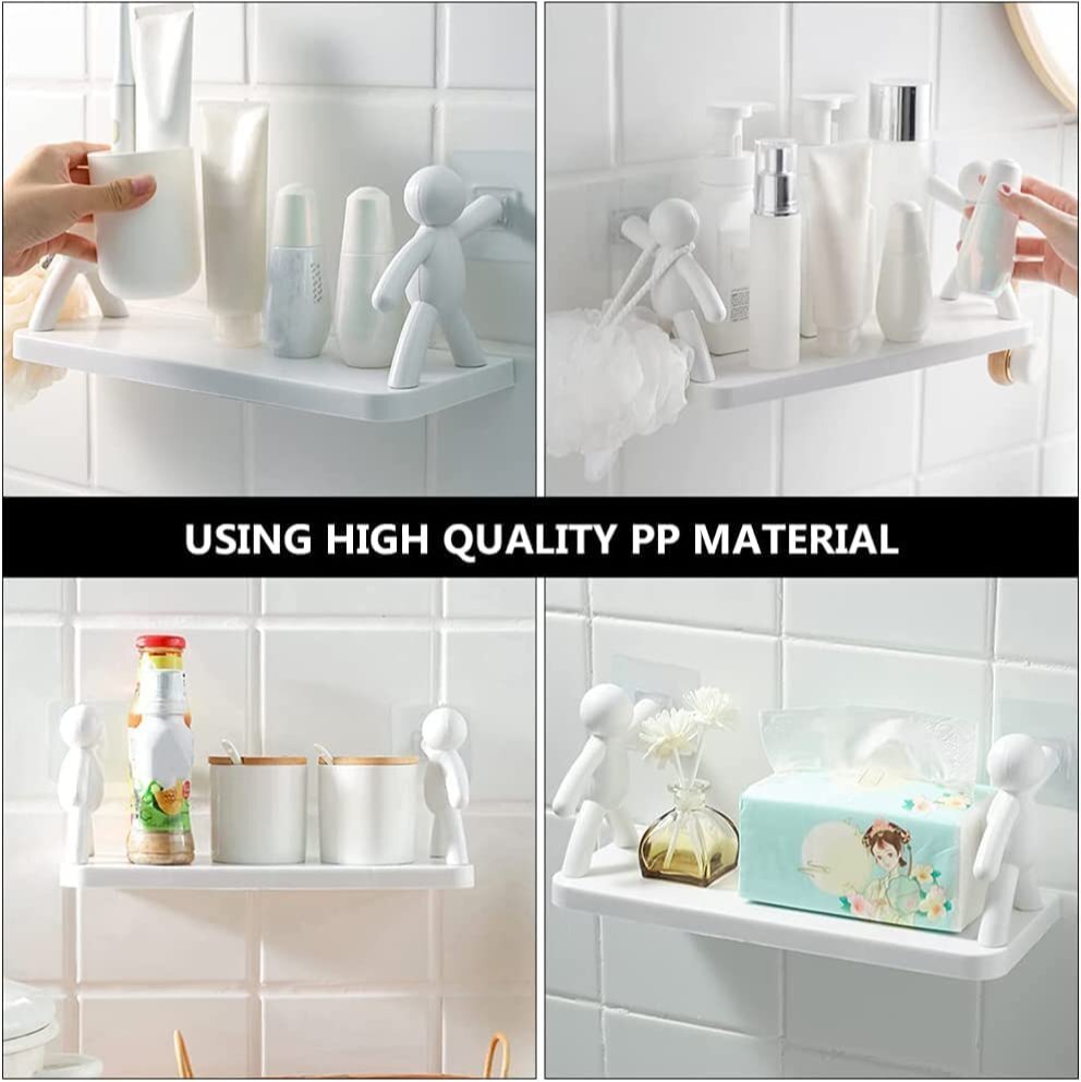 Mitsico Wall Mounted Shelf - Abs Plastic, 33x13x14cm, White | Easy To Install, Space Saving Design, Ideal For Toiletries And Organization
