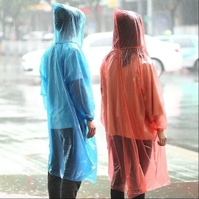Mitsico Rain Card - Pvc Material, Free Size, Multicolor | Regular Fit Disposable Raincoat, Compact For Camping And Outdoor Activities