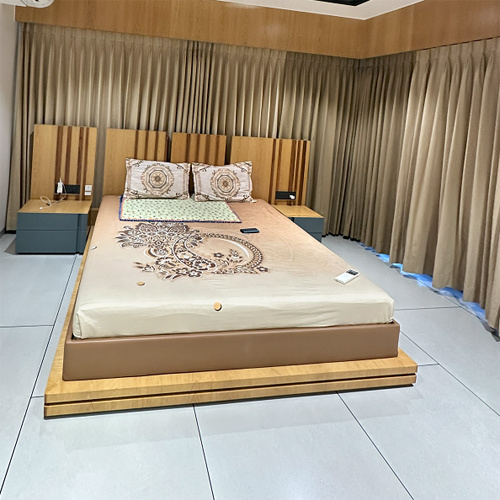 Wooden Bed - High-Quality Wood Material, Queen Size, Elegant Brown Finish | Durable Design, Easy Assembly, Warranty Included