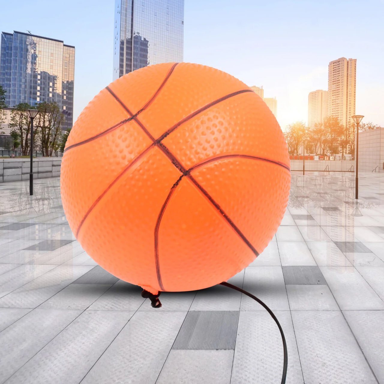 Mitsico Football Rebound Ball With String - Lightweight Plastic, Free Size, Orange | Indoor And Outdoor Trainer For Speed, Concentration, And Physical Skills