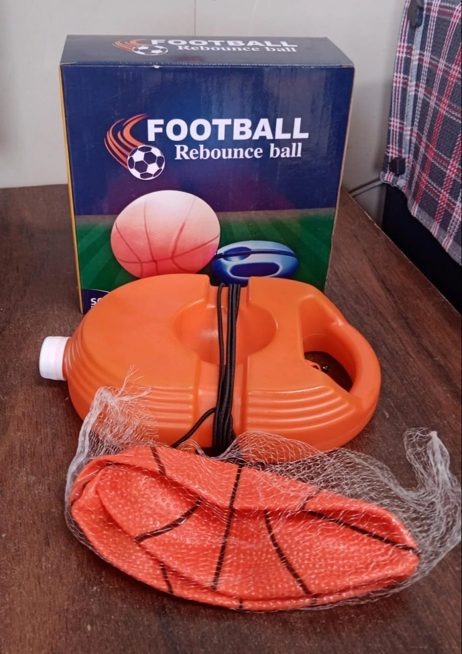 Mitsico Football Rebound Ball With String - Lightweight Plastic, Free Size, Orange | Indoor And Outdoor Trainer For Speed, Concentration, And Physical Skills