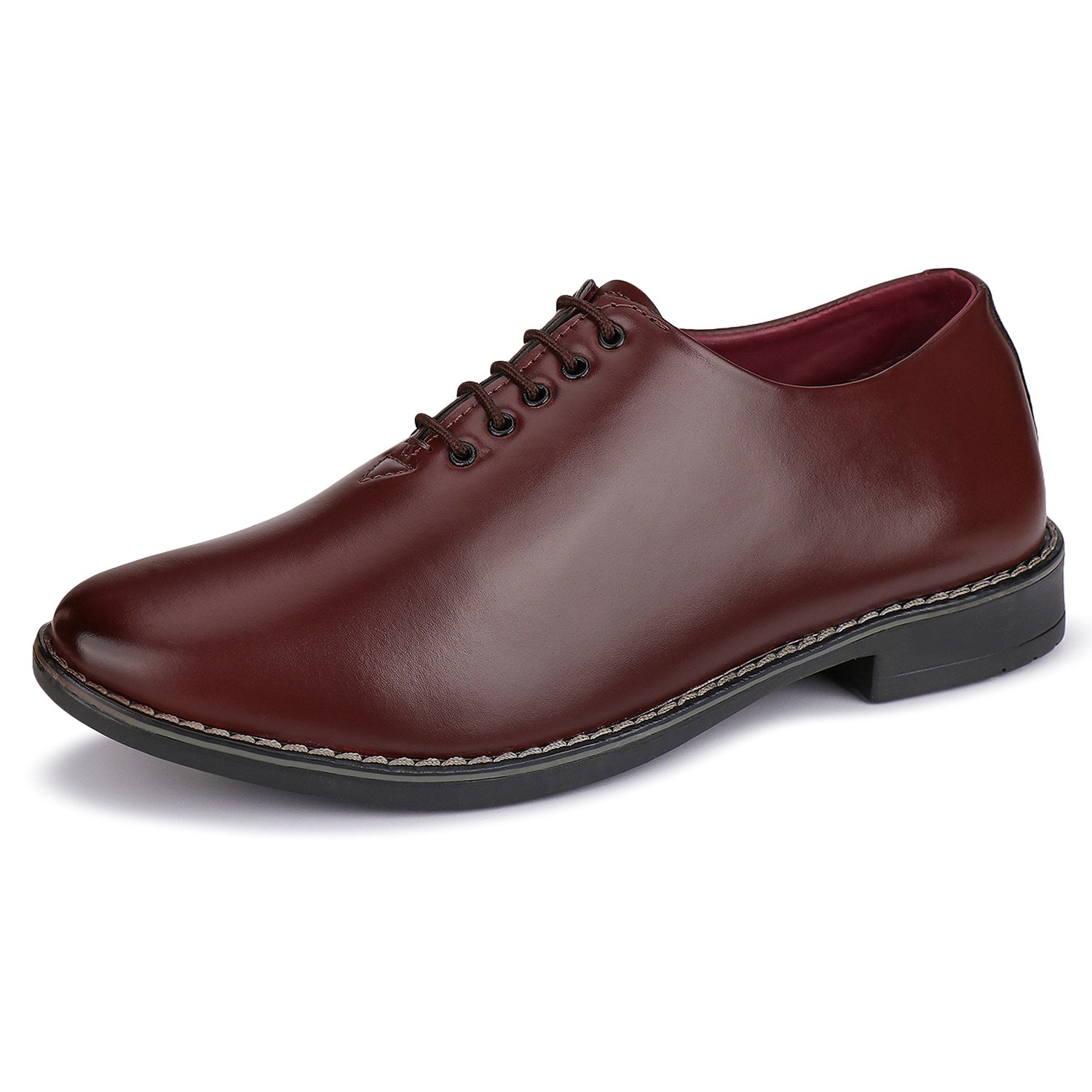 Bersache Leather Formal Shoes - 6x10 Size, Brown Color | Lightweight Comfort, Durable Tpr Sole, Ideal For Parties And Office