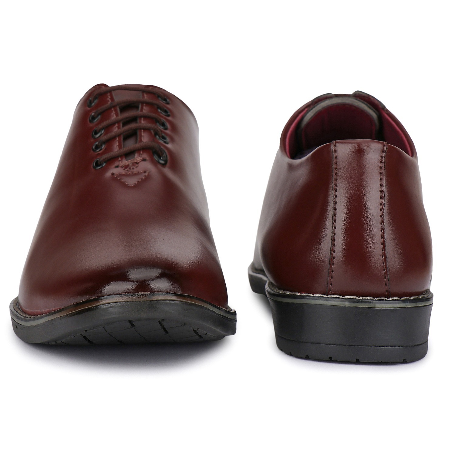Bersache Leather Formal Shoes - 6x10 Size, Brown Color | Lightweight Comfort, Durable Tpr Sole, Ideal For Parties And Office