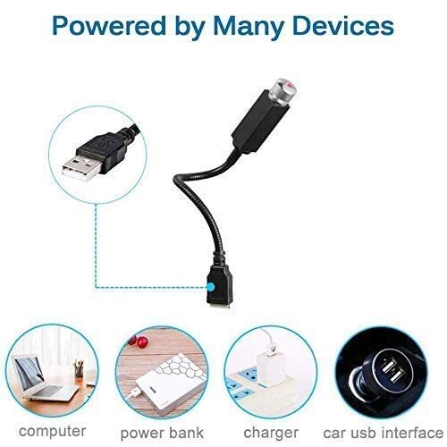 Galaxy Usb Atmosphere Light - 25.4x25.4x25.4 Cm | Unique Design For Car, Bedroom, Camping, And Parties, Adjustable Projection Patterns, Lightweight And Travel-friendly