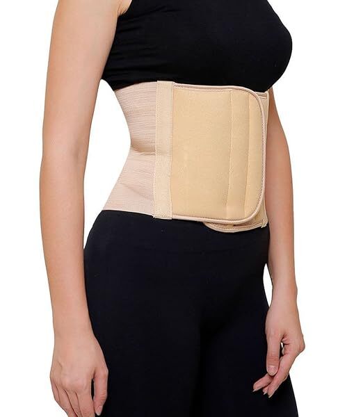 Mitsico Waist Support Belt - Cotton Blend, Increased Width 25 Cm, Multicolor, Single Cavity | Excellent Elasticity, Breathable Wide Weave, Adequate Compression