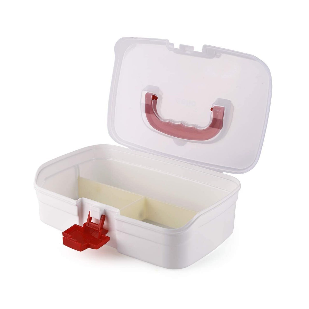 Mitsico Small First Aid Box Rectangular - Abs Plastic, Small Size, White Color | Multipurpose Storage For Medicines, Cosmetics & Accessories
