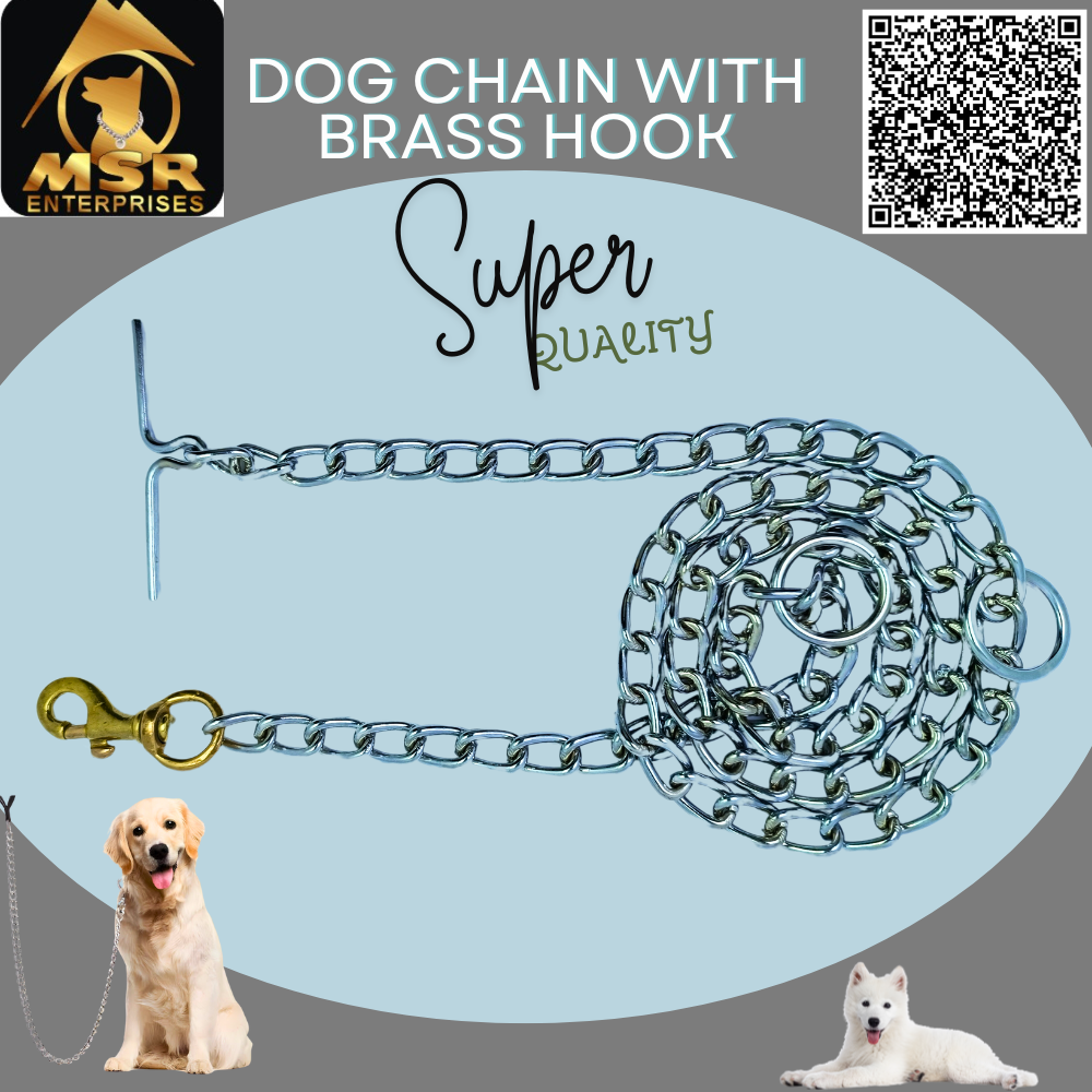Plain Twisted Iron Dog Chain With Brass Hook - Color: Ss