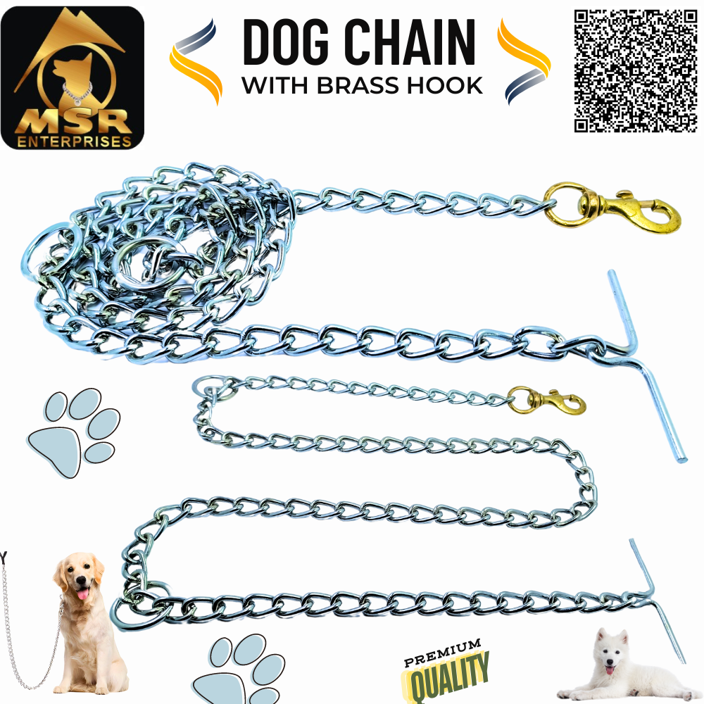 Plain Twisted Iron Dog Chain With Brass Hook - Color: Ss