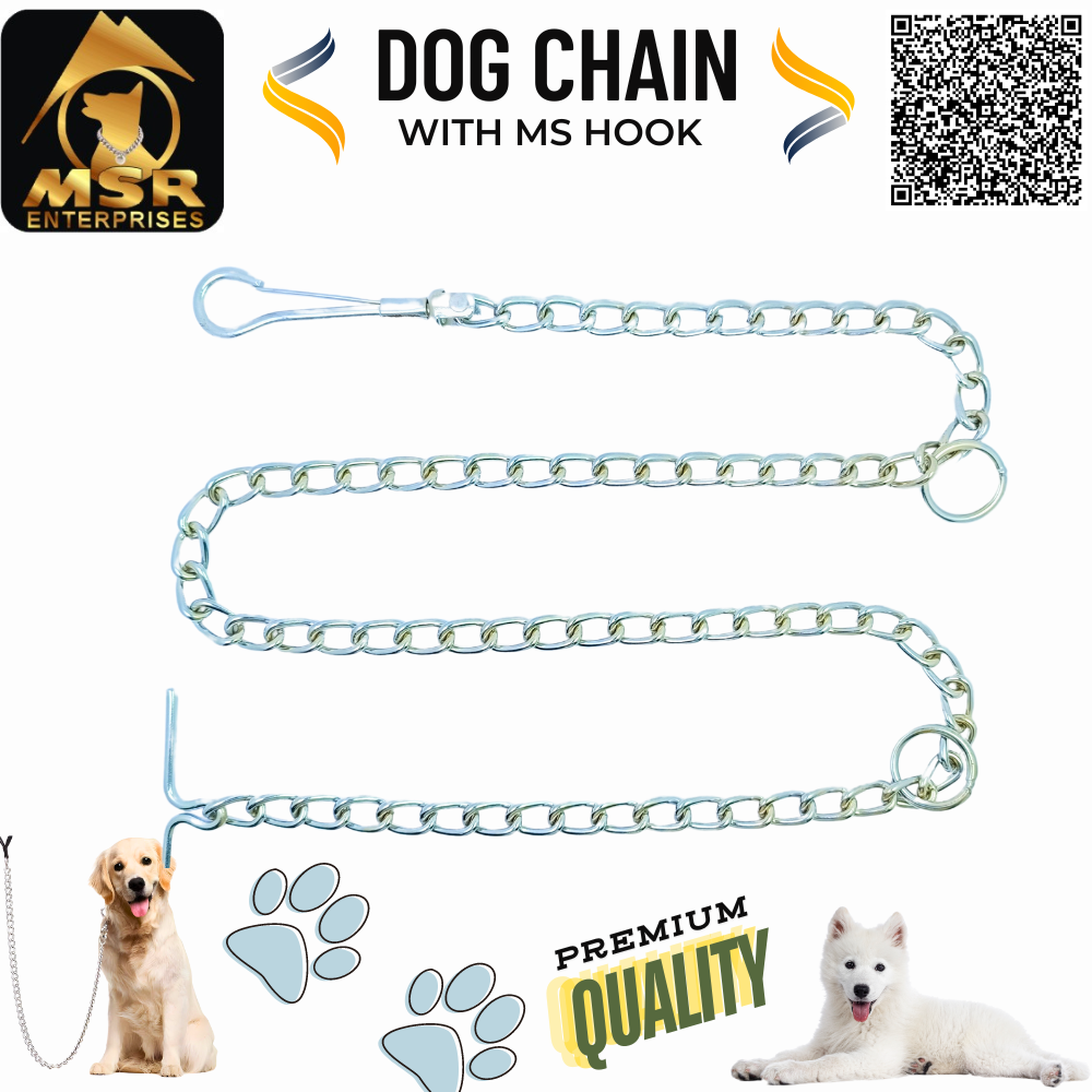 Plain Twisted Iron Dog Chain With Ms Hook - Color: Ss