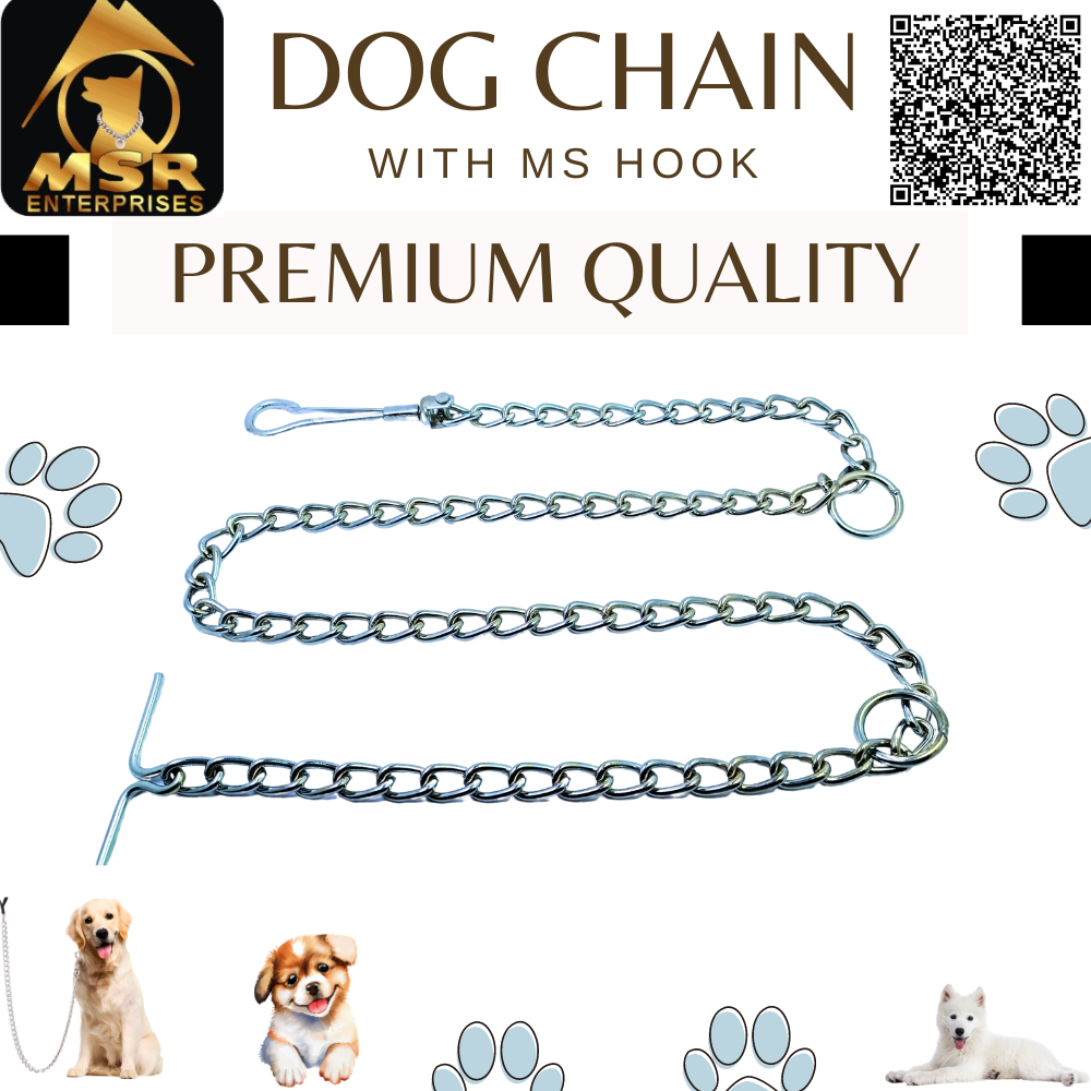 Plain Twisted Iron Dog Chain With Ms Hook - Color: Ss