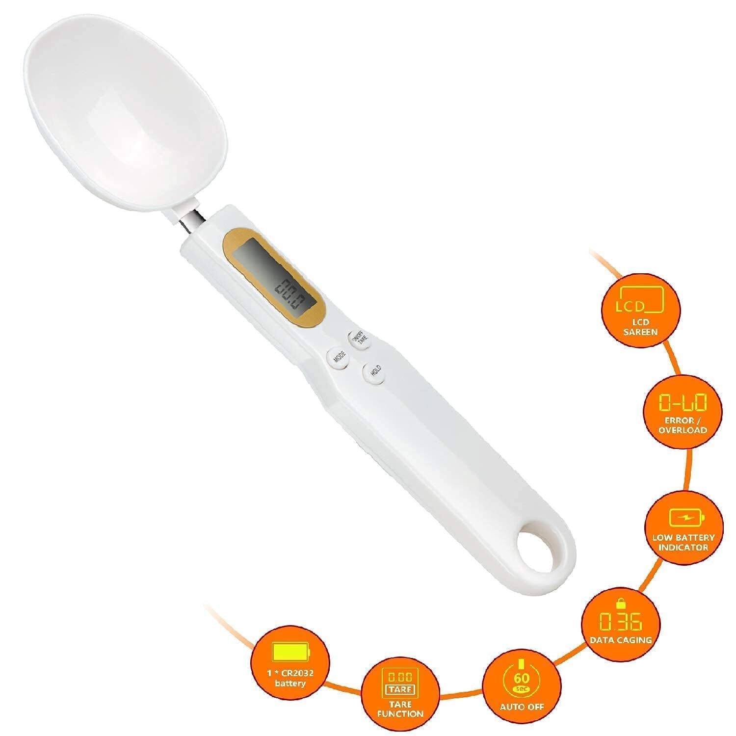 Digital Spoon Scale - 1.1lb/500g Capacity, 0.1g Precision | Perfect For Beginners, Lcd Display For Kitchen Food Measuring