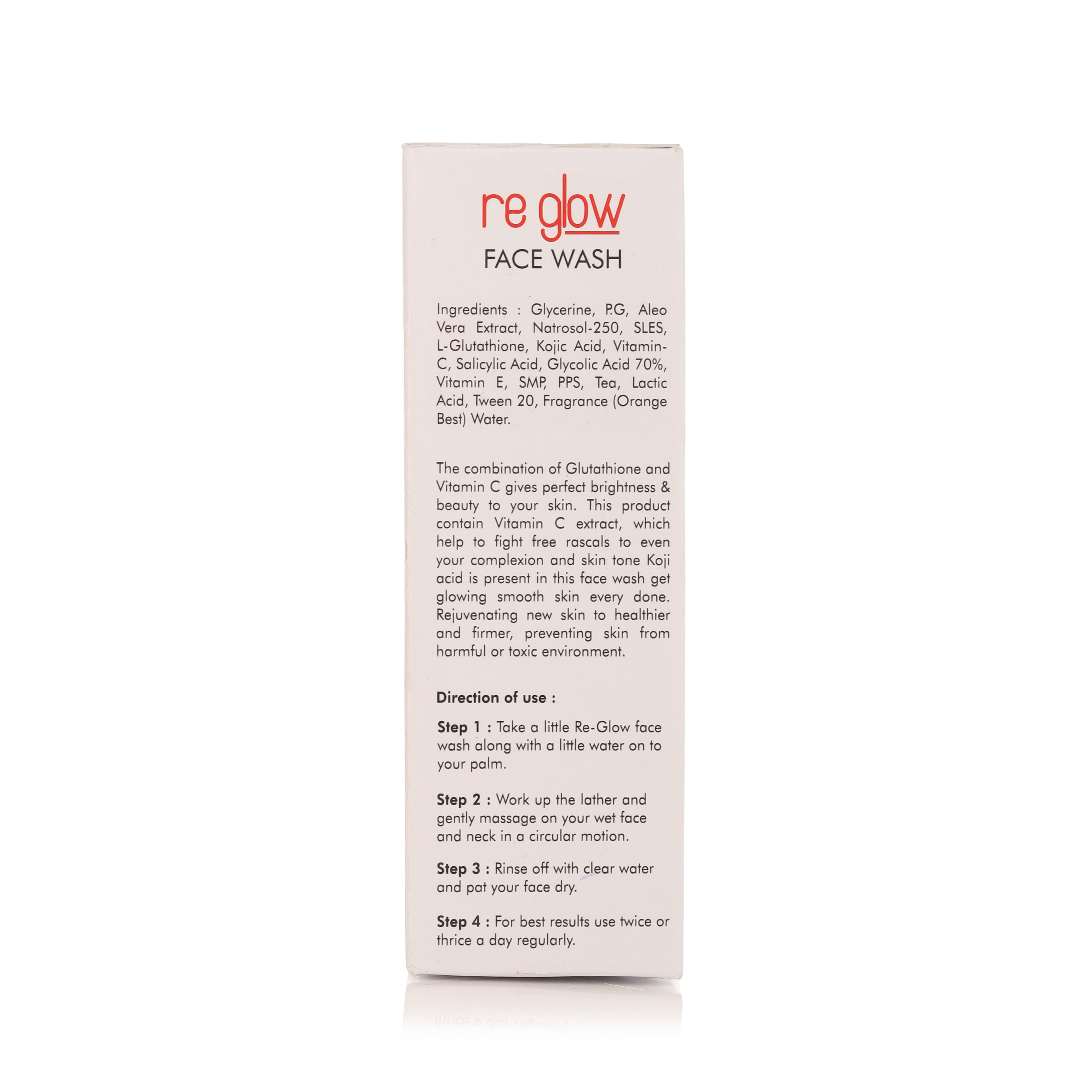 Re Glow Face Wash - L-glutathione Kojic Acid & Aloe Vera Extract | Safe For All Skin Types Firming And Brightening Properties 2-year Shelf Life