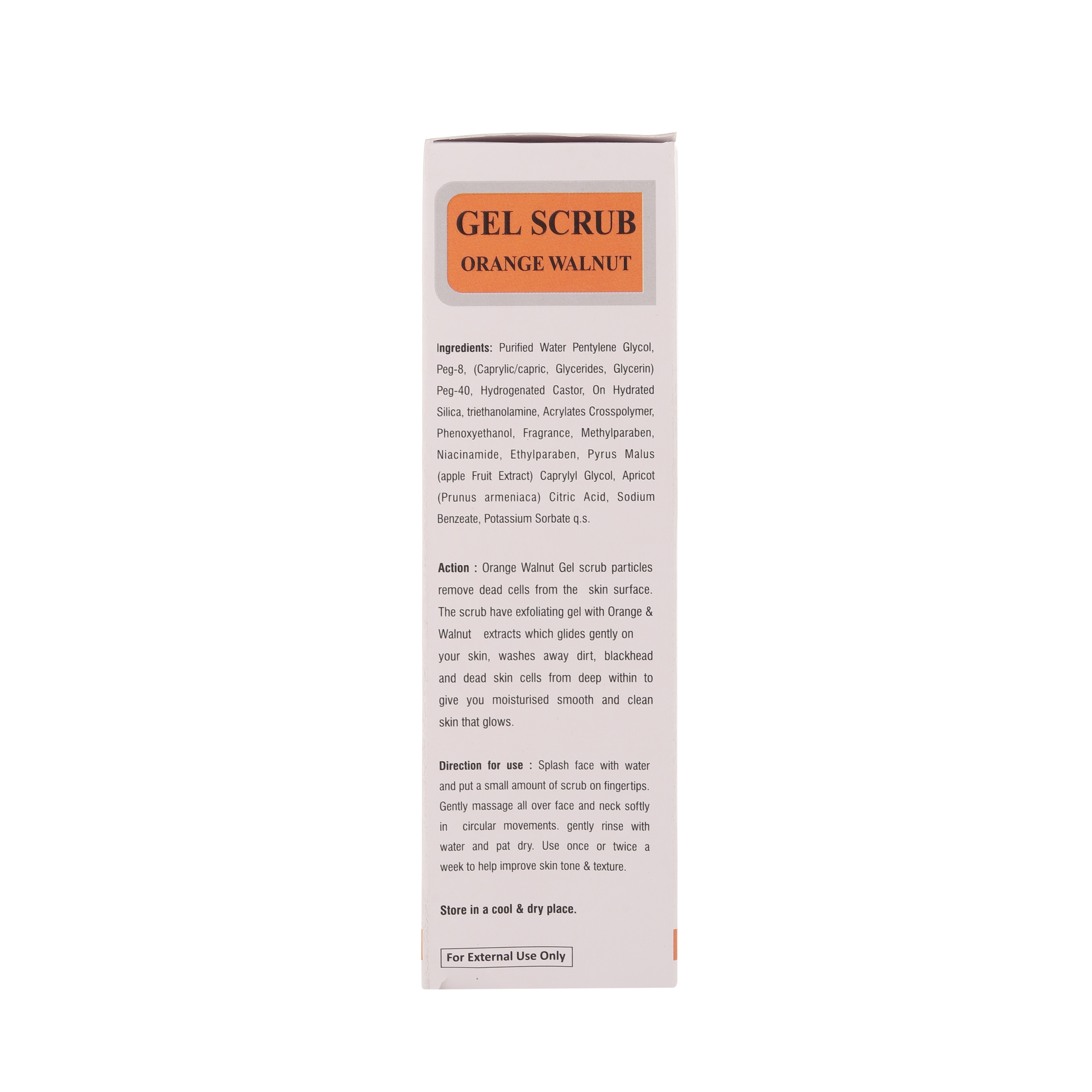 Gel Scrub Orange Walnut - Ingredients: Glycerin