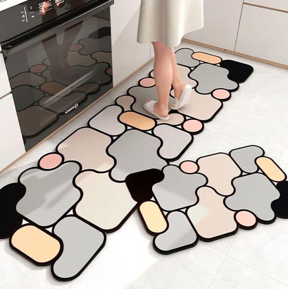 5d Puzzle Mat - High Density Pvc, 40x60 Cm | Easy To Clean, Non-slip, Waterproof, Cushioned Anti-fatigue Kitchen Rug Set (Multi)
