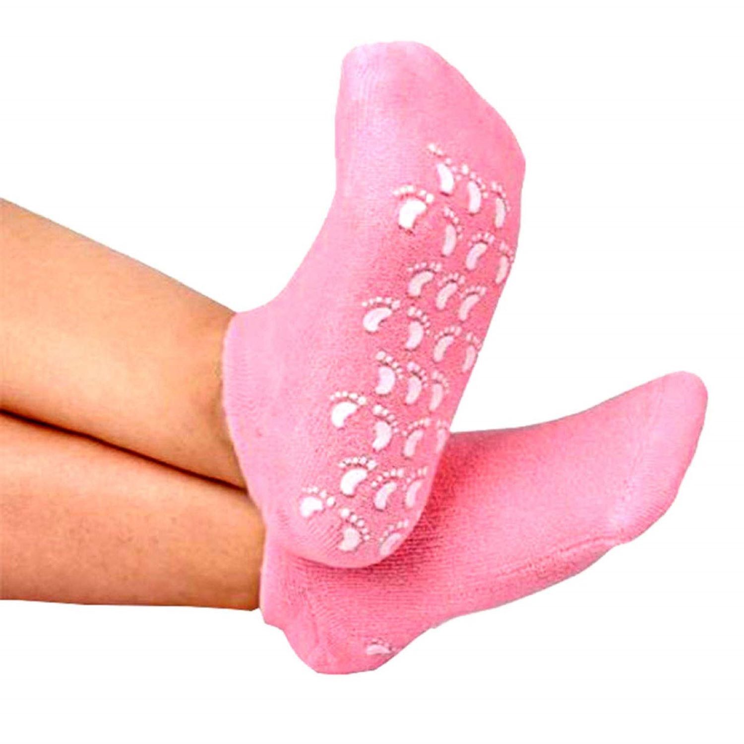 Moisturizing Gel Socks - 21.5x10.5 Cm, Vitamin E & Mineral Oil Infusion For Cracked Heel Repair, Intensive Hydration Treatment For Soft Feet
