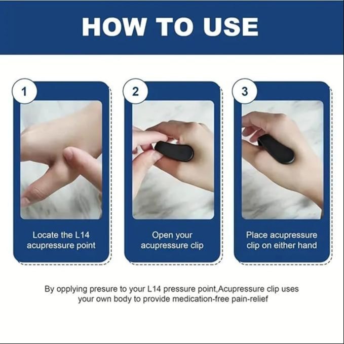 Mitsico Headache, Migraine, Tension Relief Portable Acupressure Point Clip - Abs Material, Free Size, Multicolor | Compact Design, Lightweight At 6 Grams