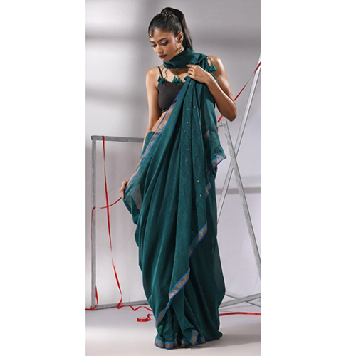 Khadi Cotton Saree - Premium Quality Elegant Black Casual Wear For Summer & Winter