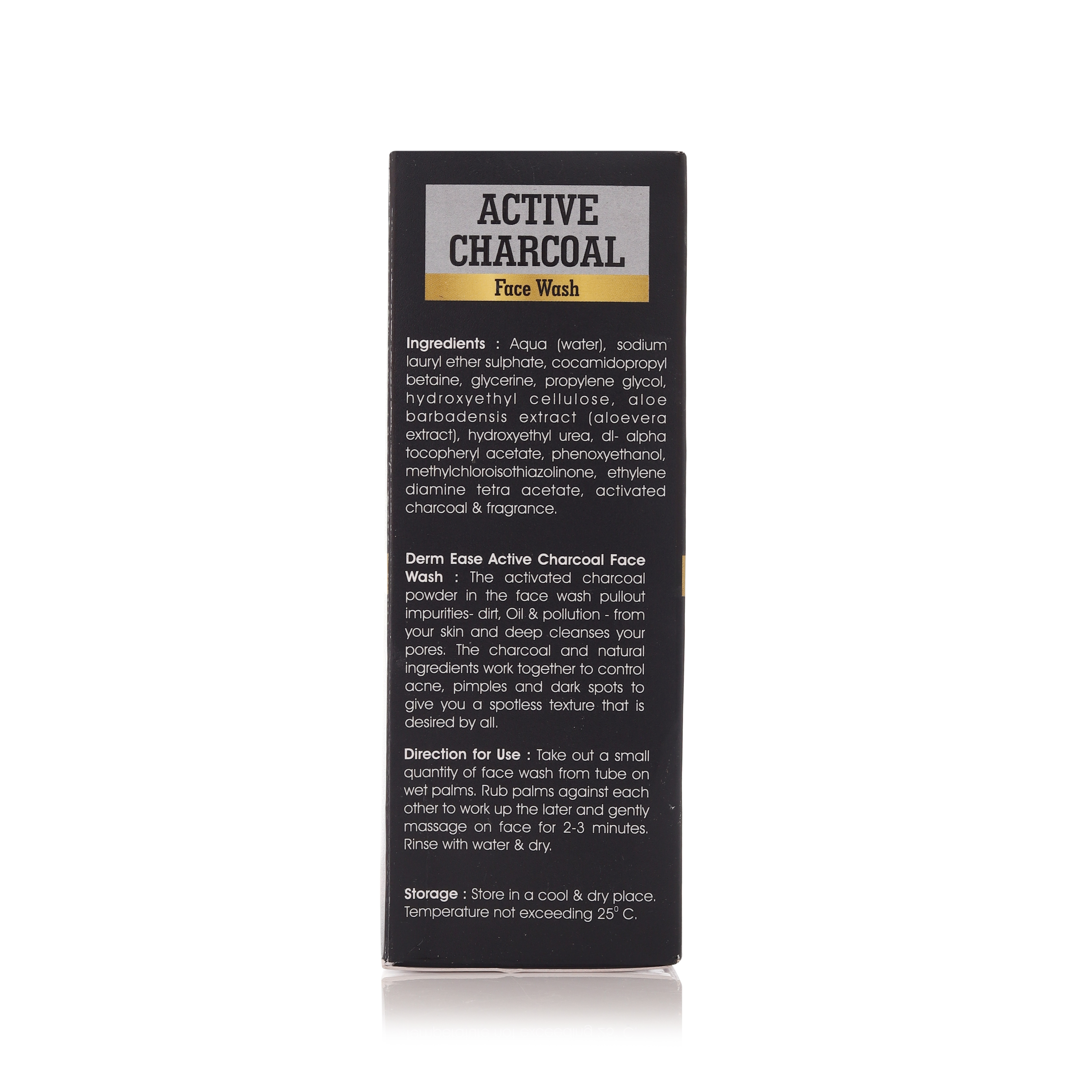 Active Charcoal Face Wash - Aloe Barbadensis Extract, Hydroxyethyl Urea, Di-alpha Tocopheryl Acetate, Activated Charcoal , Smooth Texture For All Skin Types