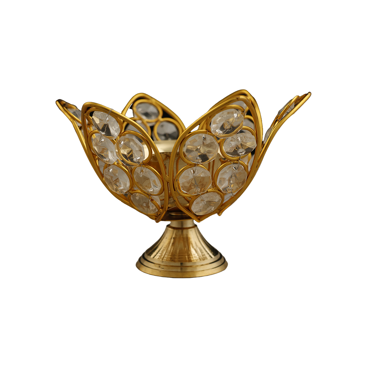 Lotus Shape Crystal Diya