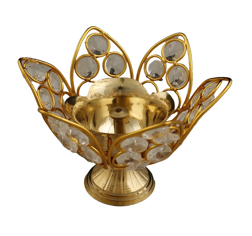Lotus Shape Crystal Diya