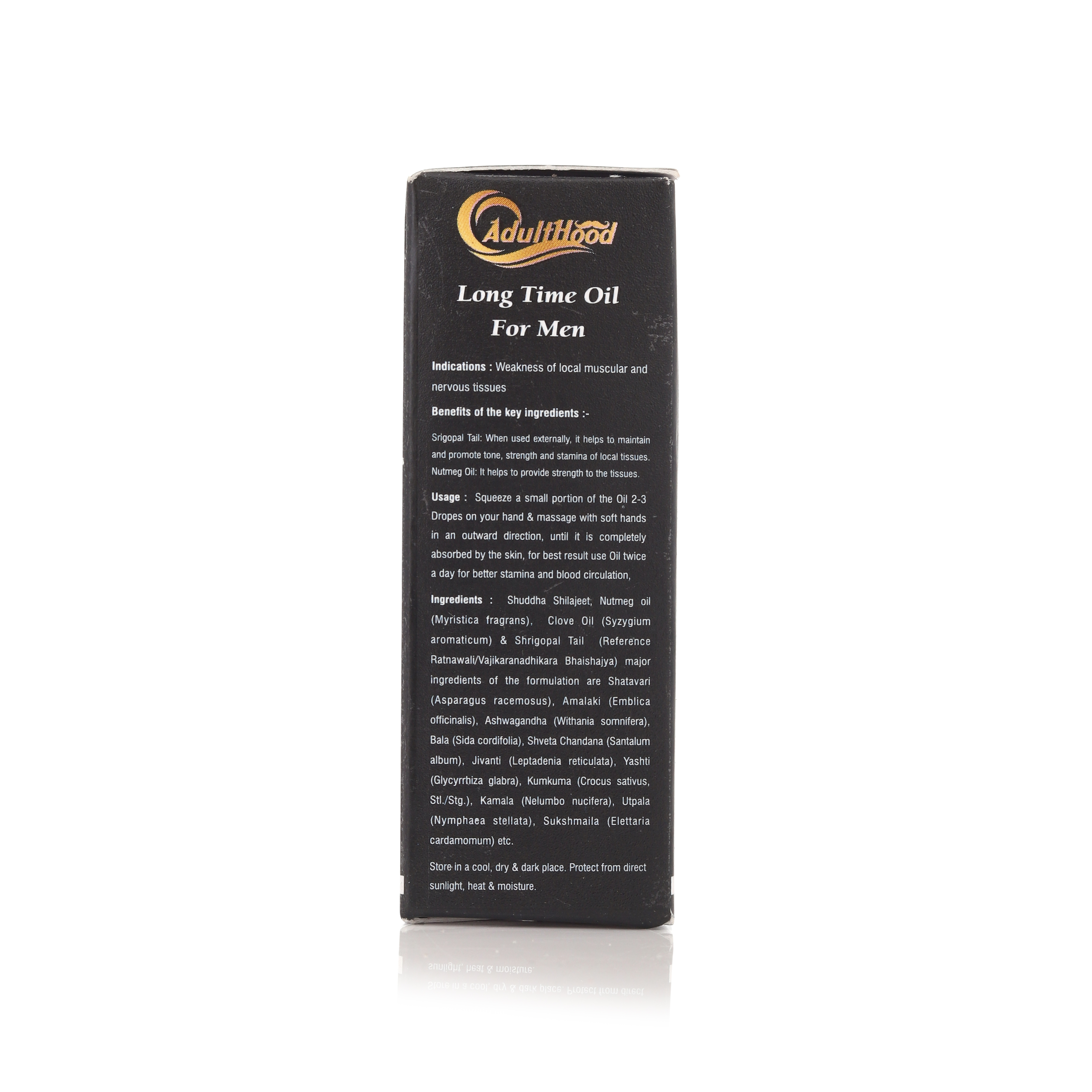 Adulthood Long Time Oil - 2 Years Shelf Life, All Skin Types | Enriched With Suddha Shilajeet, Nutmeg Oil, Clove Oil, And Botanical Blends