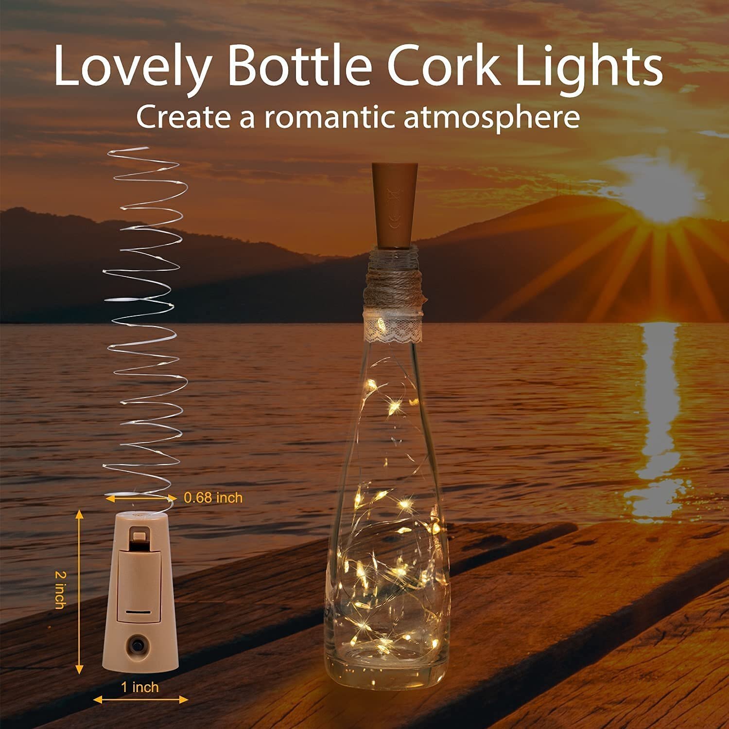 Mitsico String Light For Glass Bottle Yellow Color Mini Fairy Lights (1 Pc String Wire Light, Yellow)