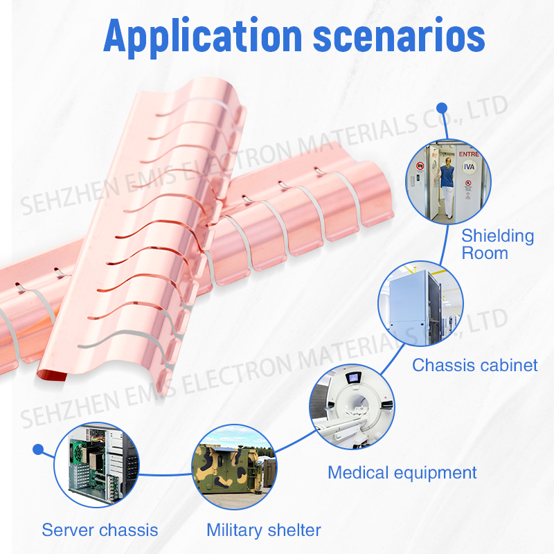Shielded Room Fingerstock Becu Spring - Color: Bright Finish