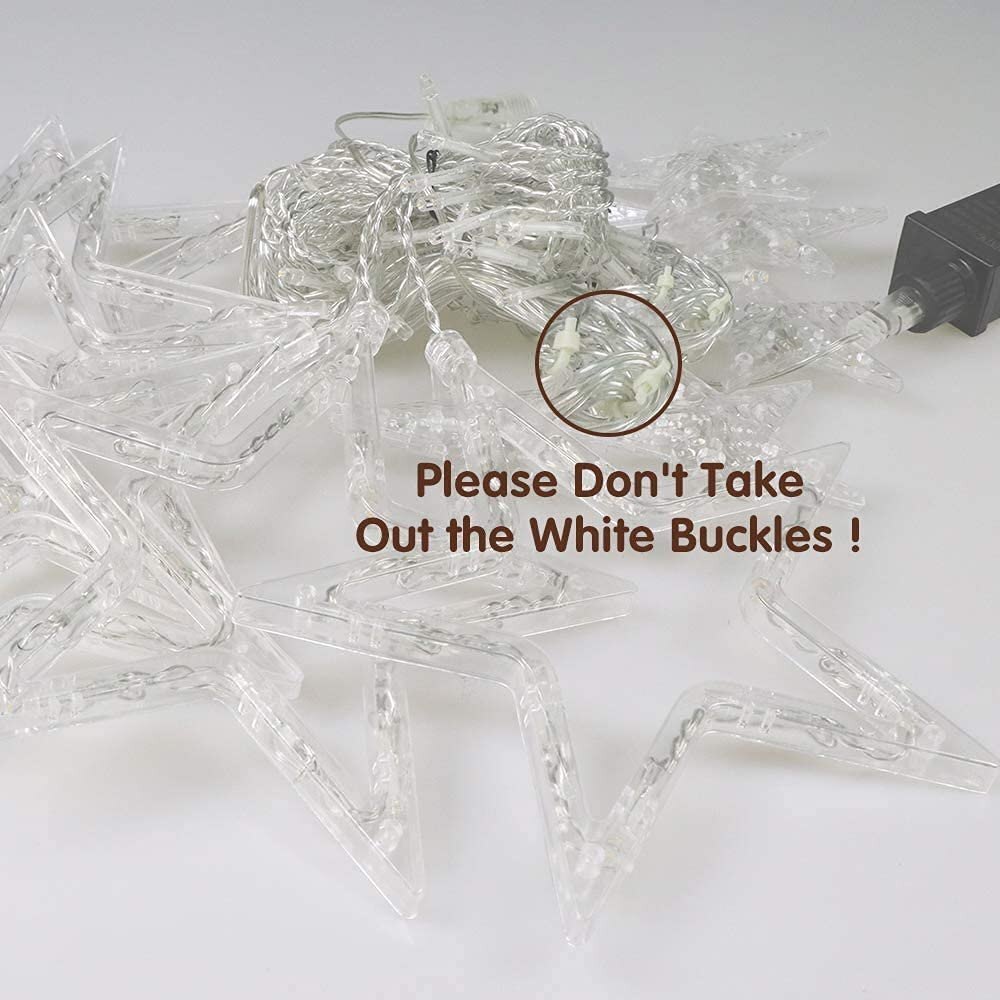 Mitsico 5+5 Led Star Lights Curtain String Lights - 100% Copper Wire Material, Warm White Color | Beautiful Decorative Ambience For Any Occasion