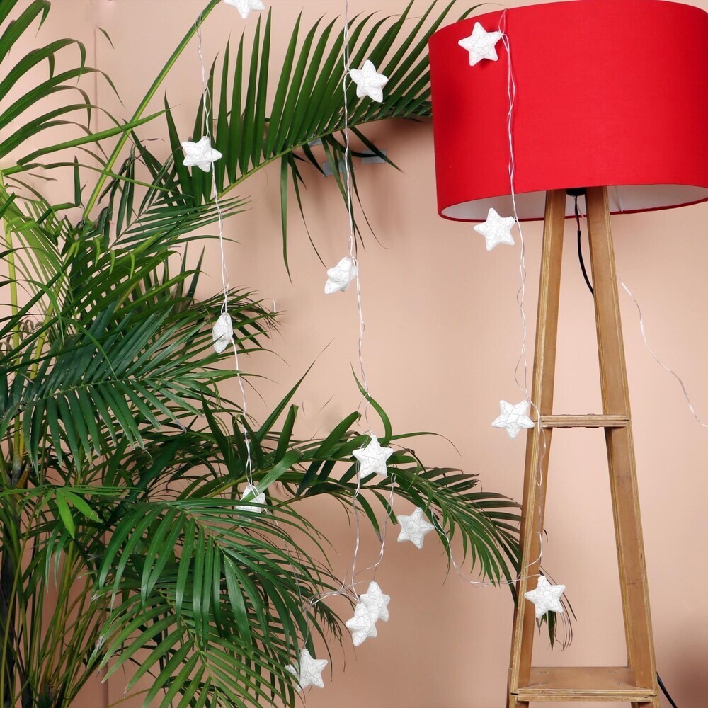 Mitsico Heavy Star Light White Star Serial Light For Festivals & Occasions Multipurpose - Heavy Plastic, Warm White Color | Ideal For Indoor & Outdoor Decor, Diwali, Christmas, Parties, Weddings, And Commercial Spaces