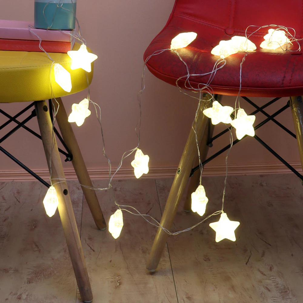 Mitsico Heavy Star Light White Star Serial Light For Festivals & Occasions Multipurpose - Heavy Plastic, Warm White Color | Ideal For Indoor & Outdoor Decor, Diwali, Christmas, Parties, Weddings, And Commercial Spaces