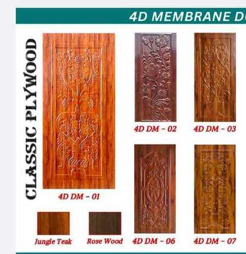 4D Wooden Membrane Door - Solid Wood Frame, Various Sizes Available, Different Color Options | Modern Design with Smooth Surface Finish