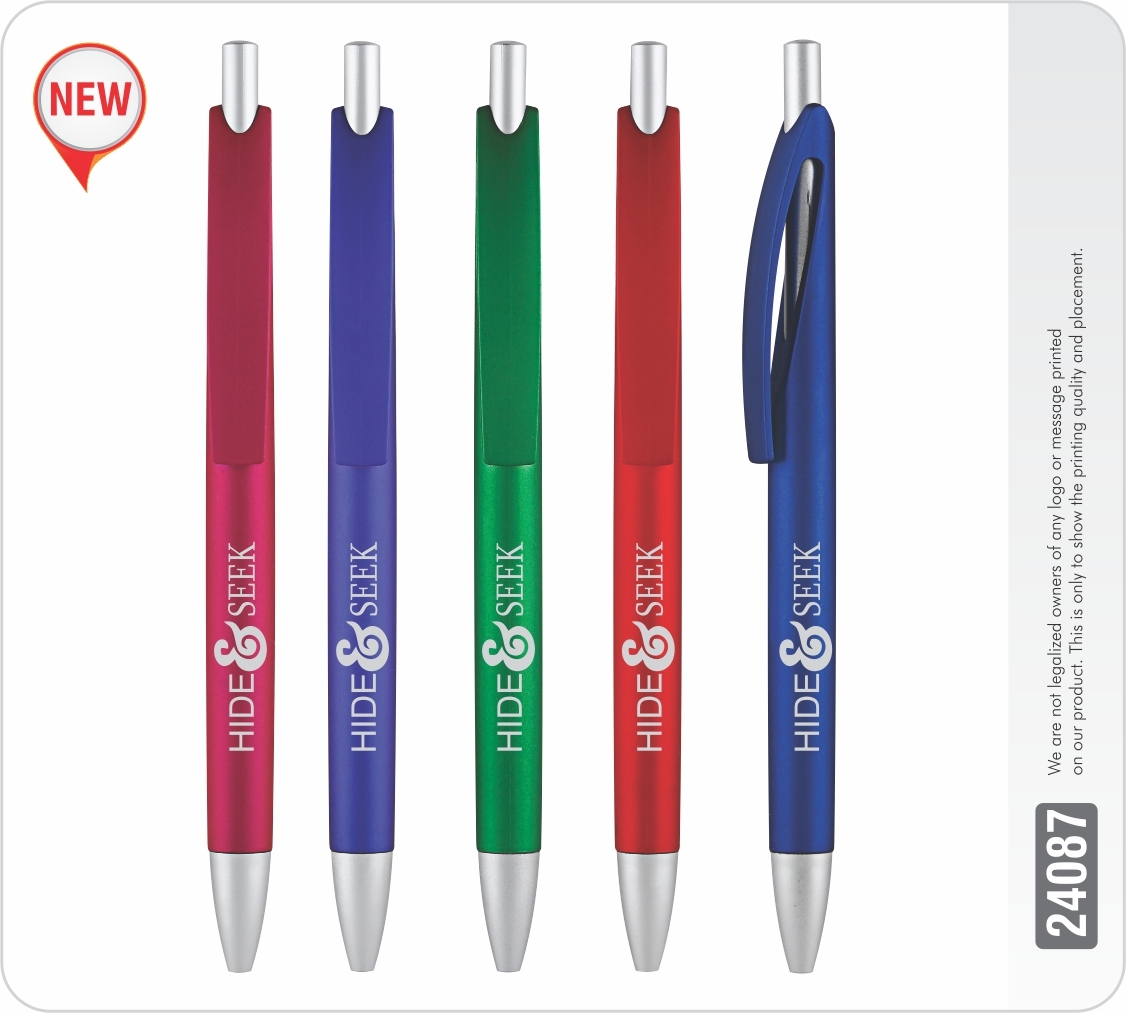 Exotica Ball Pen - Plastic Model, 0.7mm Nstc Plastic Refill, All Color Options | Click Mechanism, Large Printing Area For Promotional Use