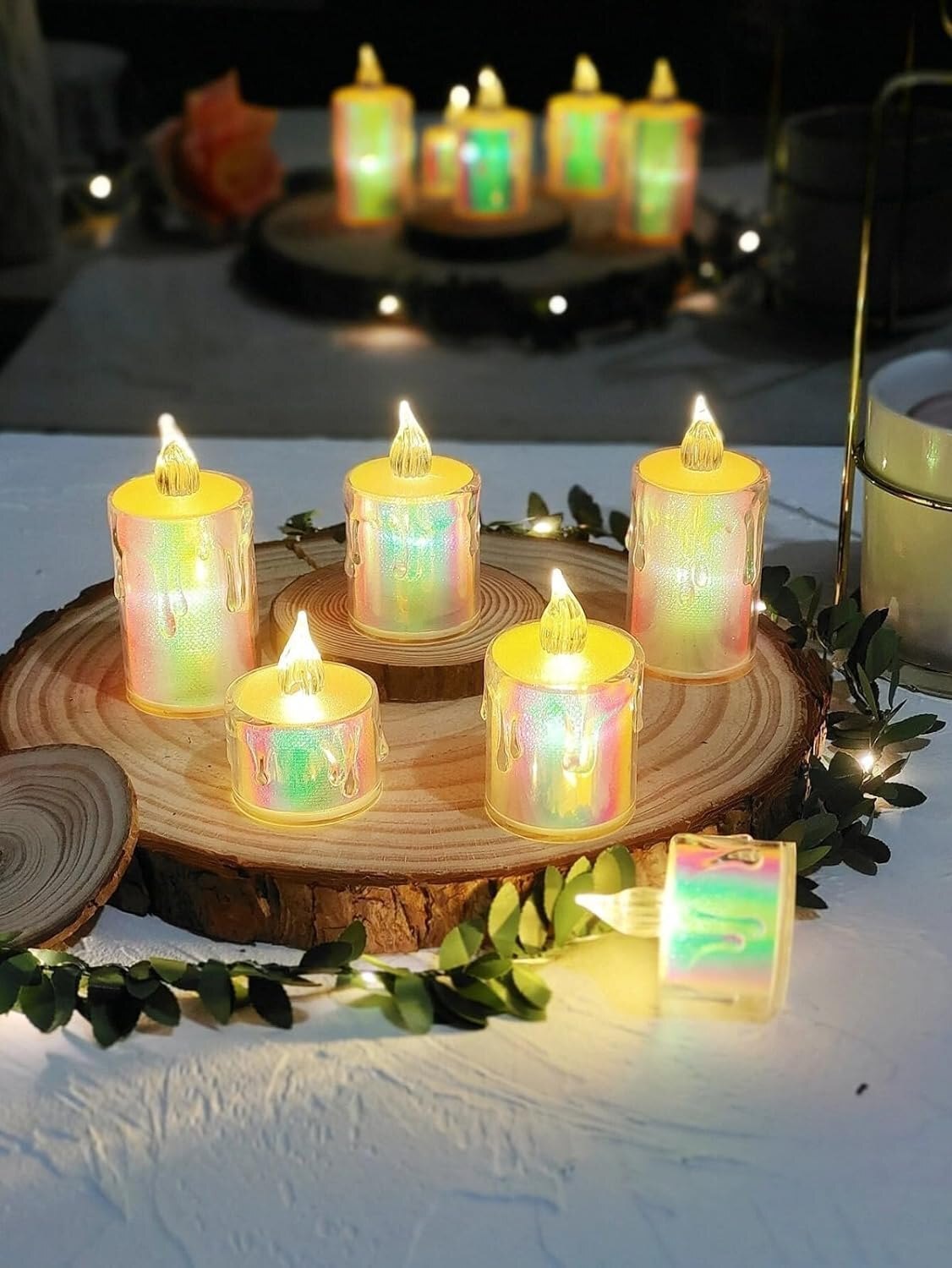 Mitsico Multicolor Smokeless Candles Diva Led Tea Lights - Plastic, Decorative Candles | Flameless Ideal For Festivals, Parties & Special Occasions