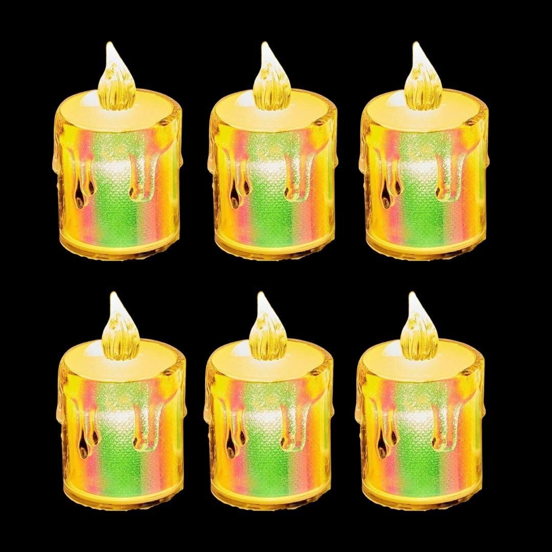 Mitsico Multicolor Smokeless Candles Diva Led Tea Lights - Plastic, Decorative Candles | Flameless Ideal For Festivals, Parties & Special Occasions