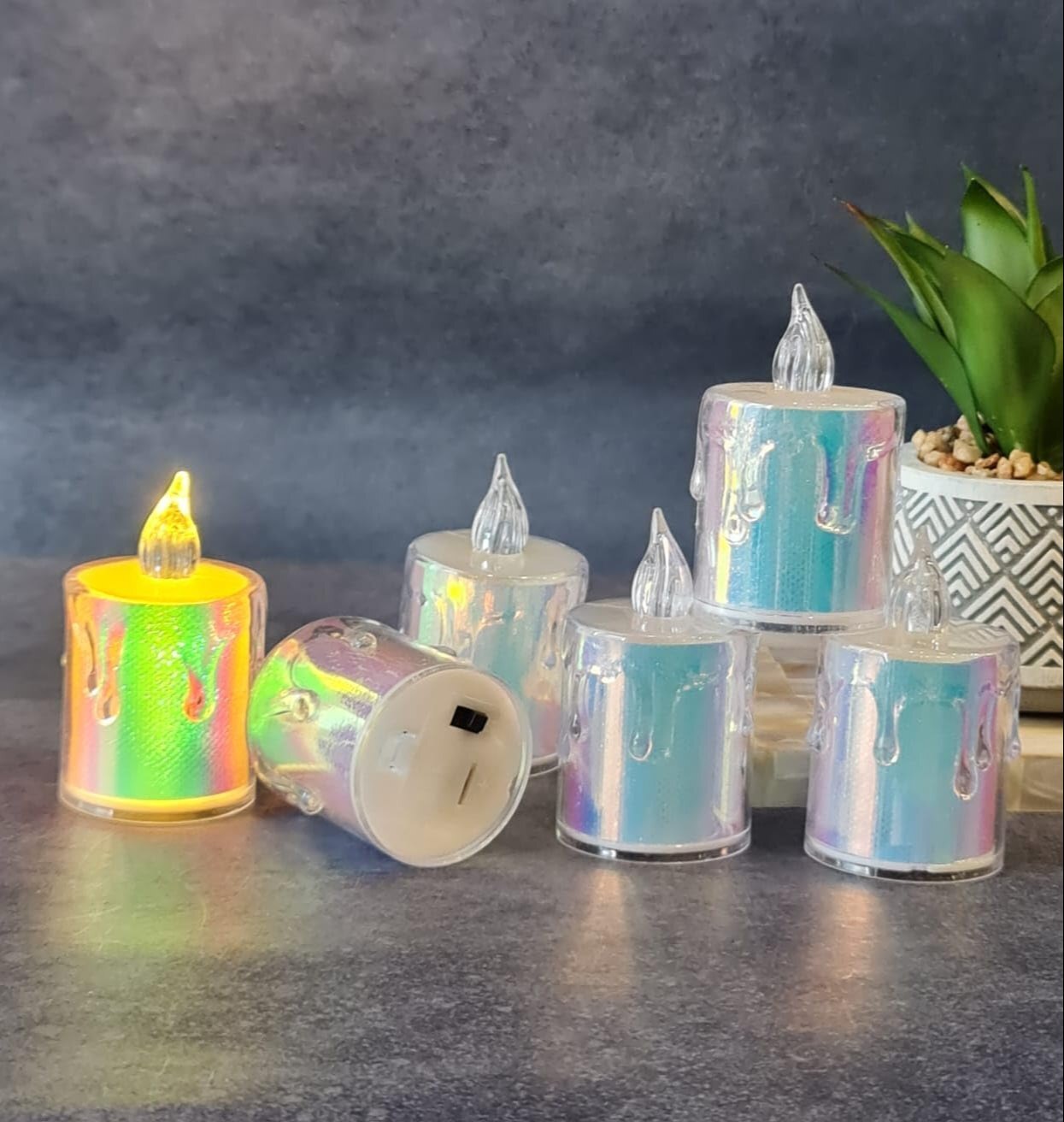 Mitsico Multicolor Smokeless Candles Diva Led Tea Lights - Plastic, Decorative Candles | Flameless Ideal For Festivals, Parties & Special Occasions