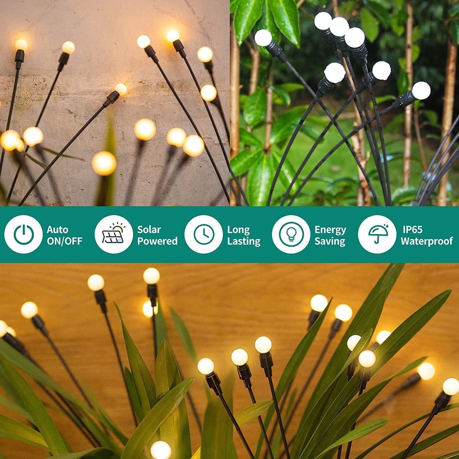 Mitsico Solar Powered Firefly Lamp - Plastic, Multicolor, Solar Powered Design | High-efficiency Ip65 Waterproof Panel, Easy Installation, Ideal For Gardens And Events